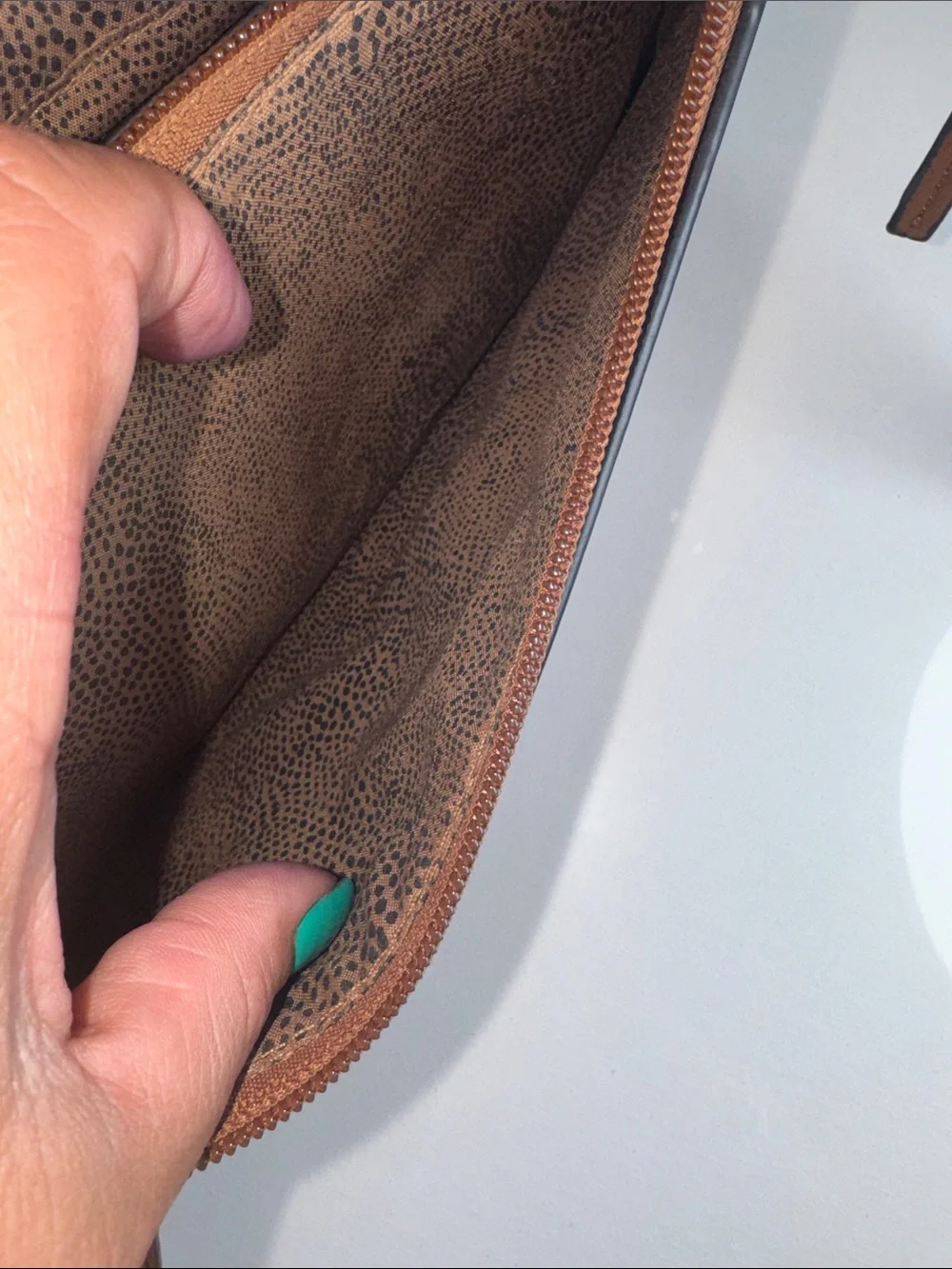 Steve Madden Brown Studded Foldover Wristlet